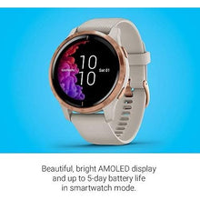 Garmin Venu, GPS Smartwatch with Bright Touchscreen Display, Features Music, Body Energy Monitoring, Animated Workouts, Pulse Ox Sensors and More, Light Sand with Rose Gold - Gadcet.com