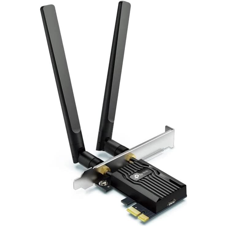 TP-Link,TP-Link AX3000 Dual-Band Wi-Fi 6 Bluetooth 5.2 PCIe Adapter with Two Antennas, specialized heatsink, 1024-QAM, Ultra-Low Latency, Intel® Wi-Fi 6 Chipset, Supports Windows 10/11(64bit) (Archer TX55E) - Gadcet.com