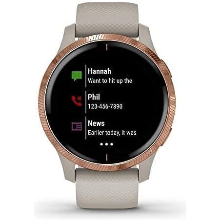 Garmin Venu, GPS Smartwatch with Bright Touchscreen Display, Features Music, Body Energy Monitoring, Animated Workouts, Pulse Ox Sensors and More, Light Sand with Rose Gold - Gadcet.com