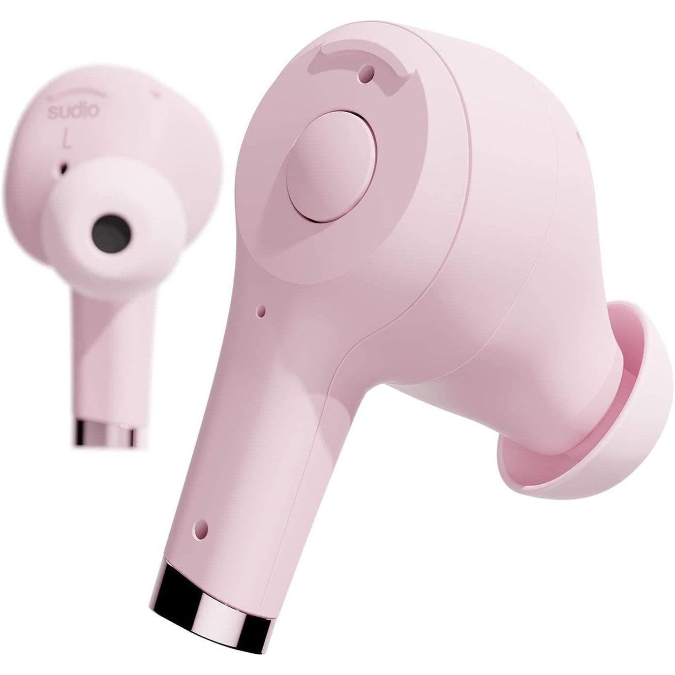 Sudio,Sudio Ett True Wireless Bluetooth Earbuds - Active Noise Cancelling, Transparency Mode, IPX5 Water Protection, 30h Battery Time, supports Wireless Charging, compatible with Android and iOS (Pink) - Gadcet.com