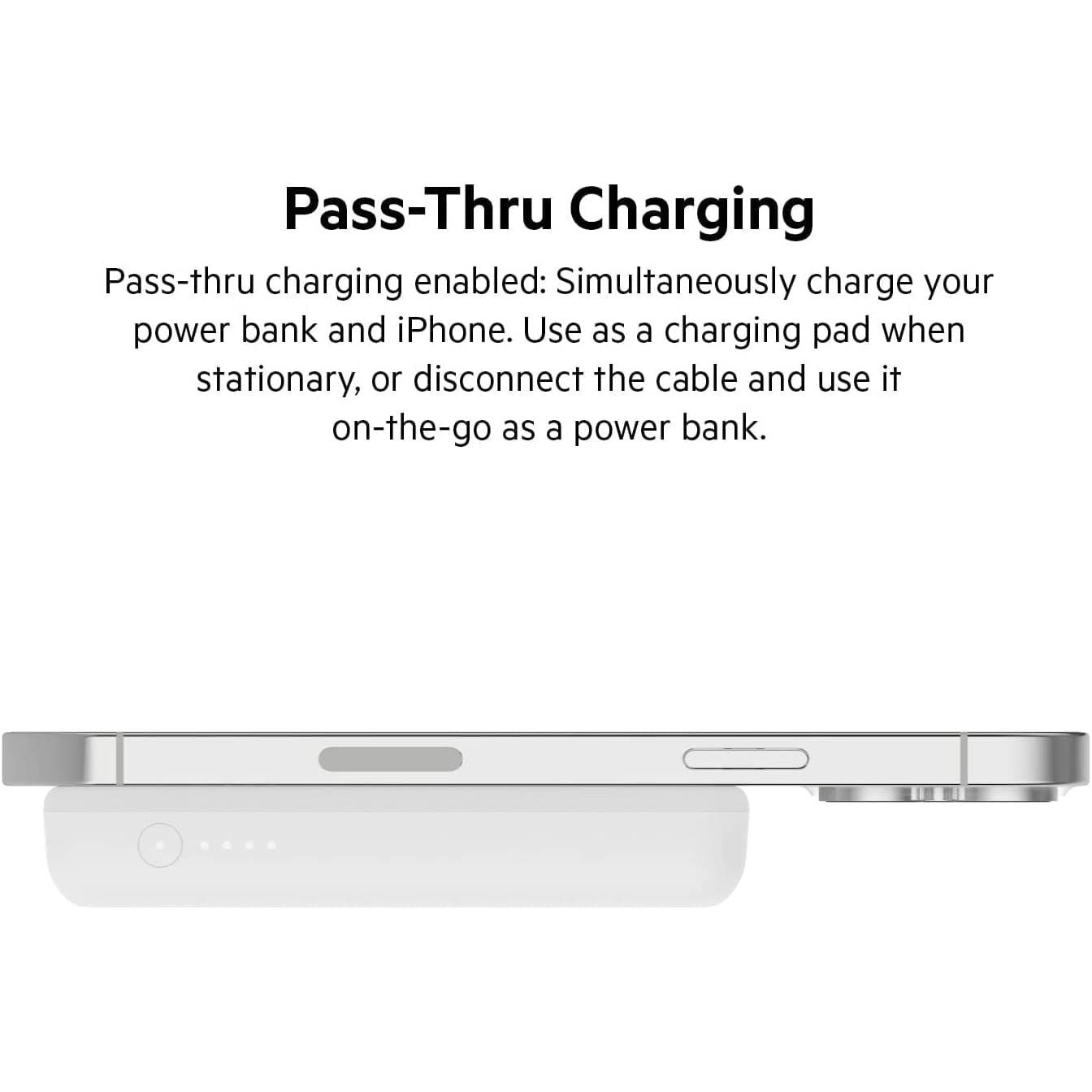 Buy Belkin,Belkin 5000 mAh Magnetic Wireless Power Bank, Portable Charger Compatible with MagSafe with Pass-thru Charging, 7.5W Output, 10W Input and Kickstand, Compatible with iPhone 13 and 12 Series – White - Gadcet.com | UK | London | Scotland | Wales| Ireland | Near Me | Cheap | Pay In 3 | Power Adapter & Charger Accessories