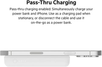 Buy Belkin,Belkin 5000 mAh Magnetic Wireless Power Bank, Portable Charger Compatible with MagSafe with Pass-thru Charging, 7.5W Output, 10W Input and Kickstand, Compatible with iPhone 13 and 12 Series – White - Gadcet.com | UK | London | Scotland | Wales| Ireland | Near Me | Cheap | Pay In 3 | Power Adapter & Charger Accessories