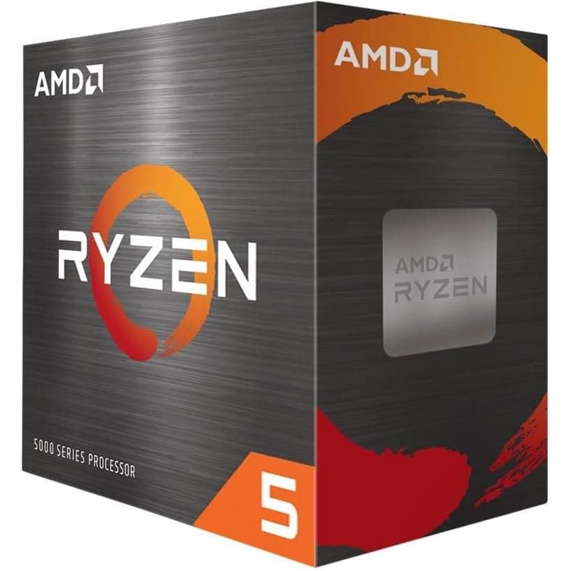 AMD Ryzen 5 5600 CPU with Wraith Stealth Cooler - 6 Cores, 12 Threads, 3.5GHz-4.4GHz, 35MB, 65W, AM4, 100-100000927BOX, Multicolor - 1