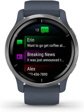 Buy Garmin,Garmin Venu 2 GPS smartwatch with all-day health monitoring, Silver Bezel with Granite Blue Case and Silicone Band - Gadcet.com | UK | London | Scotland | Wales| Ireland | Near Me | Cheap | Pay In 3 | 