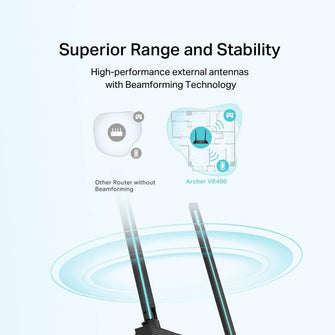 TP-Link,TP-Link AC1200 Wireless MU-MIMO VDSL/ADSL Modem Router, Dual-Band, Wi-Fi Speed Up To 1.2 Gbps, OneMeshTM, Versatile Connectivity, 4 x Gigabit Ports +1x 2.0 USB Port, Easy setup (Archer VR400) - Gadcet.com