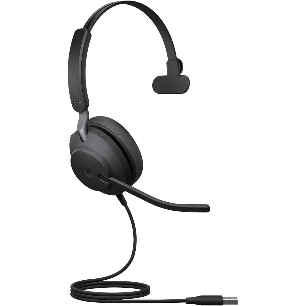 Jabra,Jabra Evolve2 40 PC Headset – Noise Cancelling Microsoft Teams Certified Mono Headphones With 3-Microphone Call Technology – USB-A Cable – Black - Gadcet.com