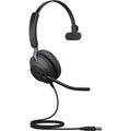 Jabra,Jabra Evolve2 40 PC Headset – Noise Cancelling Microsoft Teams Certified Mono Headphones With 3-Microphone Call Technology – USB-A Cable – Black - Gadcet.com