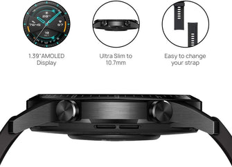 Buy Huawei,HUAWEI Watch GT 2 (46 mm) Smart Watch, 1.39 Inch AMOLED Display with 3D Glass Screen, 2 Weeks Battery Life, GPS, 15 Sport Modes, 3D Glass Screen, Bluetooth Calling Smartwatch, Matte Black - Gadcet.com | UK | London | Scotland | Wales| Ireland | Near Me | Cheap | Pay In 3 | Watches