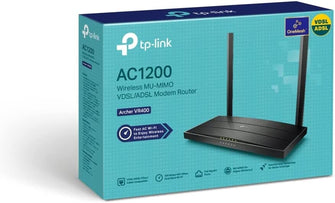 TP-Link,TP-Link AC1200 Wireless MU-MIMO VDSL/ADSL Modem Router, Dual-Band, Wi-Fi Speed Up To 1.2 Gbps, OneMeshTM, Versatile Connectivity, 4 x Gigabit Ports +1x 2.0 USB Port, Easy setup (Archer VR400) - Gadcet.com