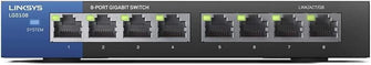 Buy Linksys,Linksys LGS108 8 Port Gigabit Unmanaged Network Switch - Home & Office Ethernet Switch Hub with Metal Housing - Wall Mount or Desktop Ethernet Splitter, Easy Plug & Play Connection - Gadcet.com | UK | London | Scotland | Wales| Ireland | Near Me | Cheap | Pay In 3 | Network Cards & Adapters