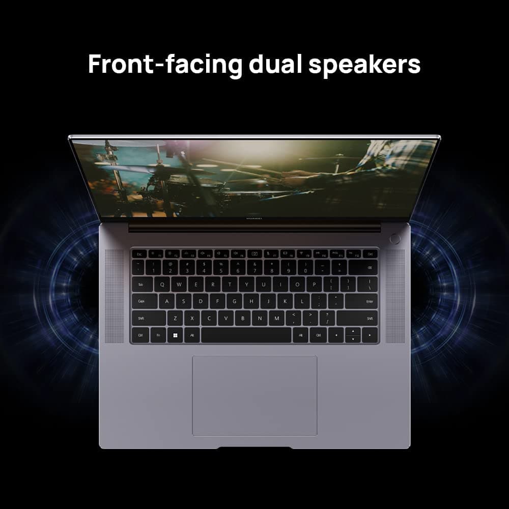 HUAWEI MateBook 16 Laptop, 16 inch 2.5K Full Display, AMD Ryzen 7 5800H, 16 GB RAM, 512 GB SSD, ΔE= 1 colour accuracy, Wi-Fi 6, Dual Shark Fin fan cooling system,90 W,Windows 11,Space Grey - Gadcet.com