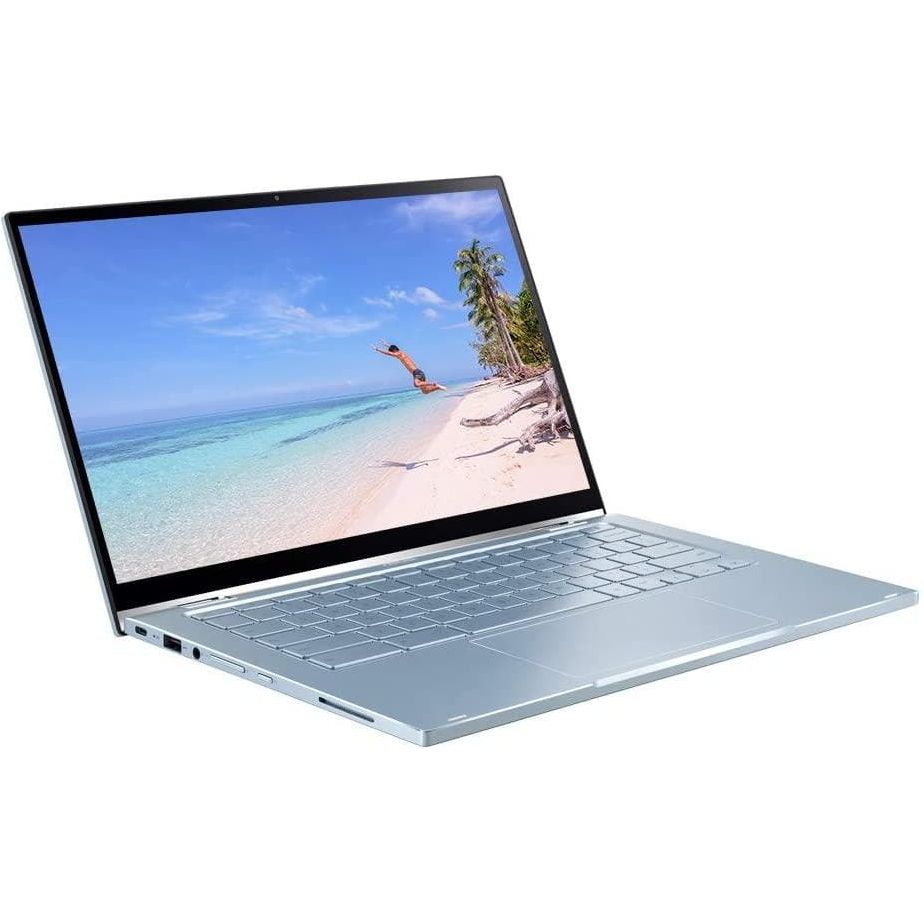 Buy ASUS,ASUS C433, 14 Inch Touchscreen ChromeBook Flip, Intel M3 Processor, 64 GB eMMC, 4 GB RAM, Chrome OS, Silver/Blue - Gadcet.com | UK | London | Scotland | Wales| Ireland | Near Me | Cheap | Pay In 3 | Laptops