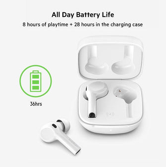 Belkin,Belkin Wireless Bluetooth Earphones, SOUNDFORM Freedom True Wireless Earbuds with Wireless Charging Case IPX5 Certified Sweat and Water Resistant with Deep Bass for iPhones and Androids - White - Gadcet.com
