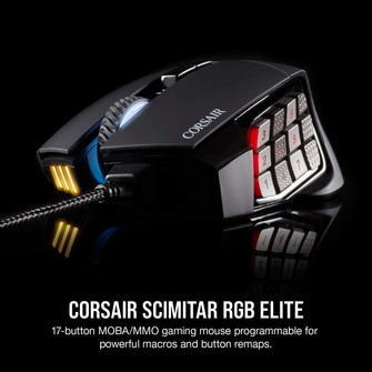 Buy Corsair,Corsair Scimitar RGB Elite, MOBA/MMO Gaming Mouse, Black, Backlit RGB LED, 18000 DPI, Optical - Gadcet.com | UK | London | Scotland | Wales| Ireland | Near Me | Cheap | Pay In 3 | Computers