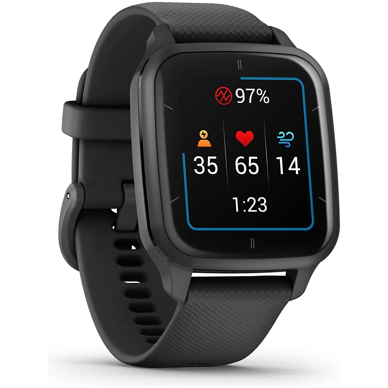 Garmin,Garmin Venu Sq 2 Music Edition Smart Watch - Black/ Slate - Gadcet.com