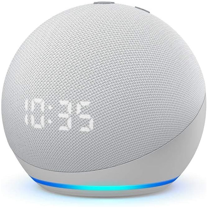 Amazon,Echo Dot (4th generation) | Smart speaker with clock and Alexa | Glacier White - Gadcet.com