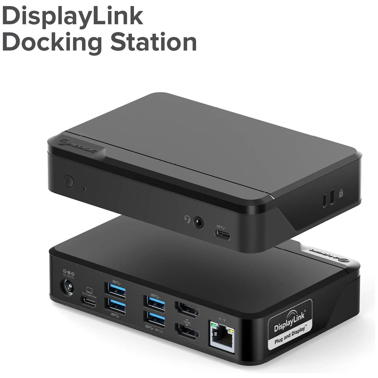 ALOGIC Universal Twin HD Docking Station Dual Display 1080p@60Hz, 2x HDMI, 1 x USB-C 3.1(5G), 4 x USB-A 3.0(5G), 1 x Audio, 1 x Gigabit Ethernet Lock slot– DUTHD - 5