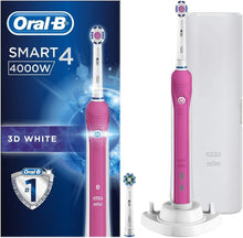 Oral-B Smart 4 4000 3D White Electric Toothbrush Rechargeable - Pink