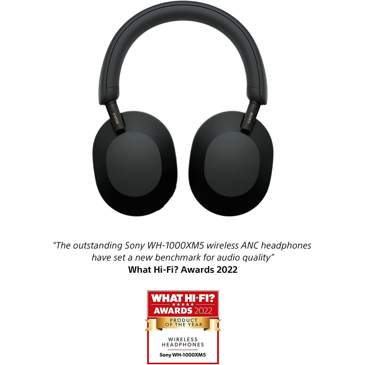 Sony WH-1000XM5 Noise Cancelling Wireless Headphones - Over-ear style - Optimised for Alexa and the Google Assistant - with built-in mic for phone calls - Black