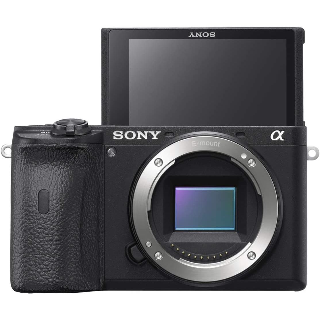 Sony,Sony Alpha 6600 | APS-C Mirrorless Camera (Fast 0.02s Autofocus, 5-axis in-body optical image stabilisation, 4K HLG, Flip Screen for Vlogging, Flip Screen for Vlogging), Black - Body Only - Gadcet.com