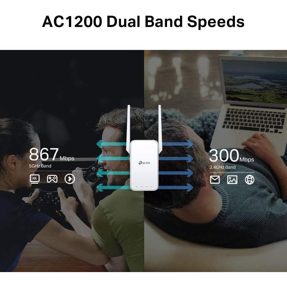 Buy TP-Link,TP-Link AC1200 Dual Band Wi-Fi Range Extender & Booster - Gadcet.com | UK | London | Scotland | Wales| Ireland | Near Me | Cheap | Pay In 3 | Network Cards & Adapters