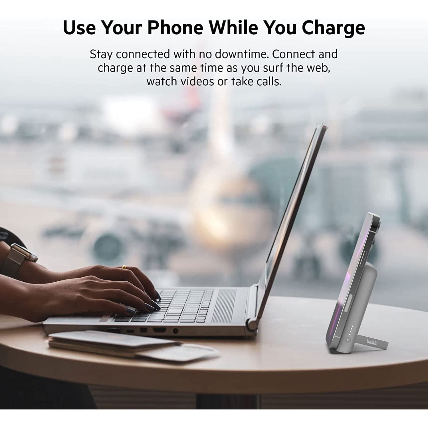 Buy Belkin,Belkin 5000 mAh Magnetic Wireless Power Bank, Portable Charger Compatible with MagSafe with Pass-thru Charging, 7.5W Output, 10W Input and Kickstand, Compatible with iPhone 13 and 12 Series – White - Gadcet.com | UK | London | Scotland | Wales| Ireland | Near Me | Cheap | Pay In 3 | Power Adapter & Charger Accessories