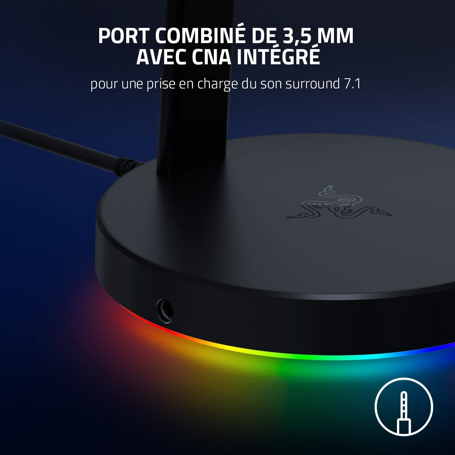 Buy Razer,Razer Base Station V2 Chroma - Chroma Enabled Headset Stand with 3.1 USB Hub and 7.1 Surround Sound (2 USB 3.1 Ports, Intergrated Headset Stand, Non-Slip Base, Chroma RGB) Black - Gadcet.com | UK | London | Scotland | Wales| Ireland | Near Me | Cheap | Pay In 3 | Headphones & Headsets