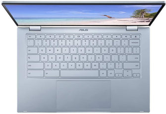Buy ASUS,ASUS C433, 14 Inch Touchscreen ChromeBook Flip, Intel M3 Processor, 64 GB eMMC, 4 GB RAM, Chrome OS, Silver/Blue - Gadcet.com | UK | London | Scotland | Wales| Ireland | Near Me | Cheap | Pay In 3 | Laptops
