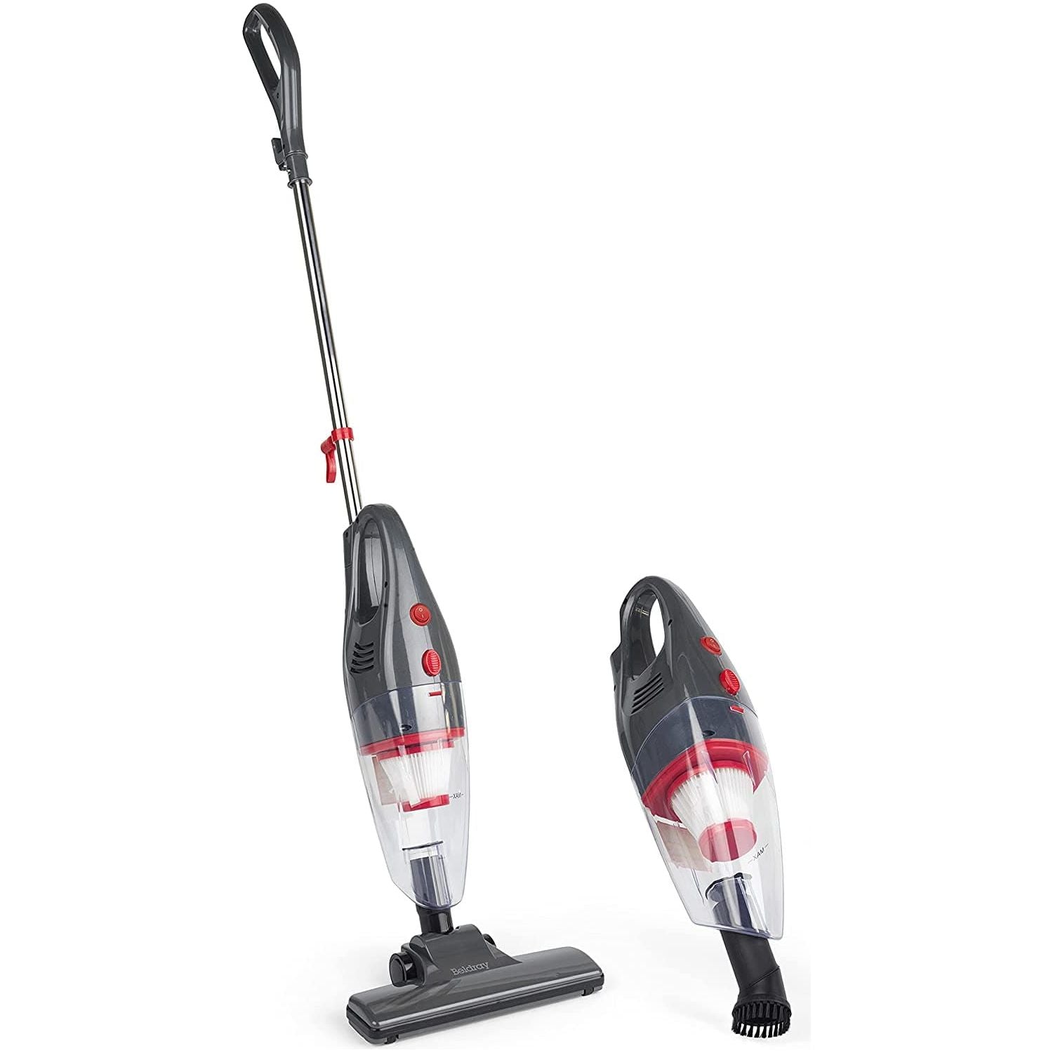 Gadcet.com,Beldray BEL0770N-GRY 2-in-1 Multifunctional Stick & Handheld Vacuum Cleaner, Lightweight Vac, Multi-Surface Upright Vac, Bagless, HEPA Filter, 1 L Dust Tank, 600 W, Crevice/Brush Tool, Grey - Gadcet.com