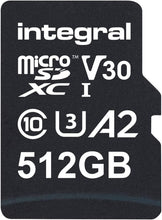Integral 512GB Micro SD Card 4K Video Read Speed 180MB/s and Write Speed 150MB/s - Black