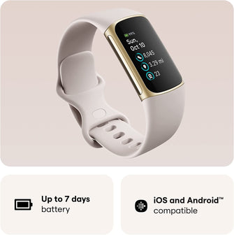 Fitbit Charge 5 Fitness Tracker - Gold / White - Gadcet.com