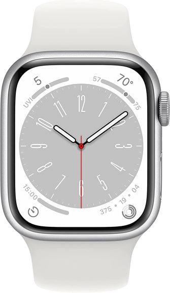 apple,Apple Watch Series 8 (GPS + Cellular 41mm) Smart watch - Silver Aluminium Case with White Sport Band - Regular - Gadcet.com