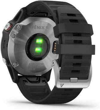 Buy Garmin,Garmin fenix 6, Ultimate Multisport GPS Watch, Heat and Altitude Adjusted V02 Max, Pulse Ox Sensors and Training Load Focus, Silver with Black Band - Gadcet.com | UK | London | Scotland | Wales| Ireland | Near Me | Cheap | Pay In 3 | Watches