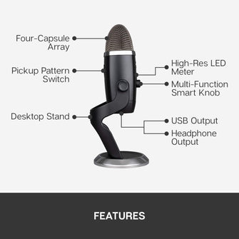 Logitech,Logitech for Creators Blue Microphones Yeti x Professional USB Microphone - Black - Gadcet.com