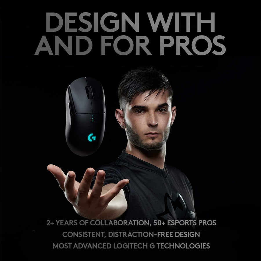 Logitech G PRO Wireless Gaming Mouse, HERO 25K Sensor, 25,600 DPI, RGB, Ultra Lightweight, 4-8 Programmable Buttons, POWERPLAY-Compatible, UK Packaging - Black | Gadcet UK Logitech G PRO Wireless Gaming Mouse, HERO 25K Sensor, 25,600 DPI, RGB, Ultra Lightweight, 4-8 Programmable Buttons, POWERPLAY-Compatible, UK Packaging - Black | Gadcet UK