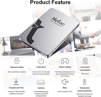 Buy Netac,Netac SSD 256GB Internal Solid State Drive SATA SSD 2.5' Up to 510MB/s Faster than HDD for Laptop Computer Upgrade(Silver Gray 256GB) - Gadcet.com | UK | London | Scotland | Wales| Ireland | Near Me | Cheap | Pay In 3 | Hard Drives