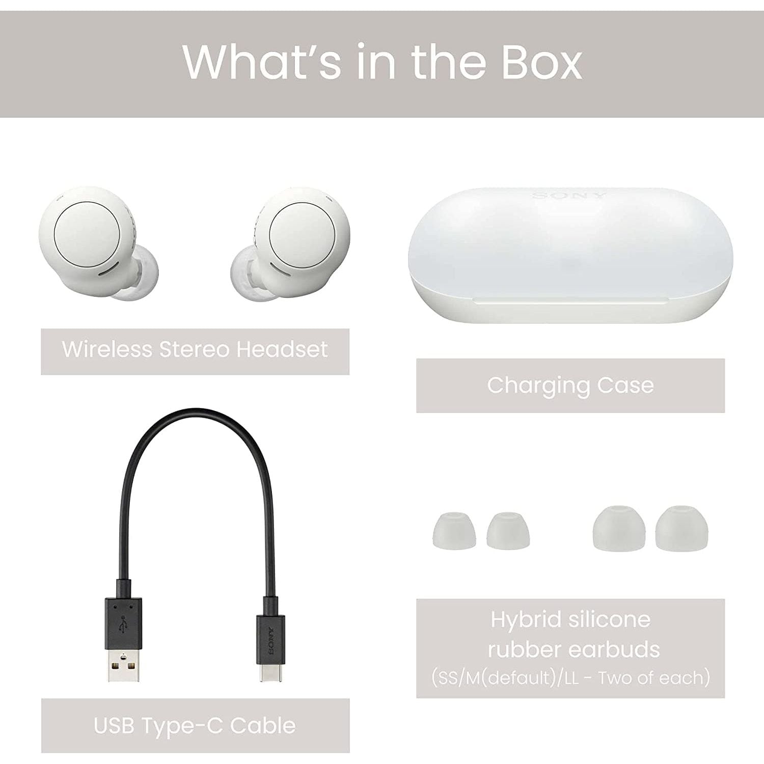 Sony WF C500 Wireless Earbuds - White - Gadcet.com