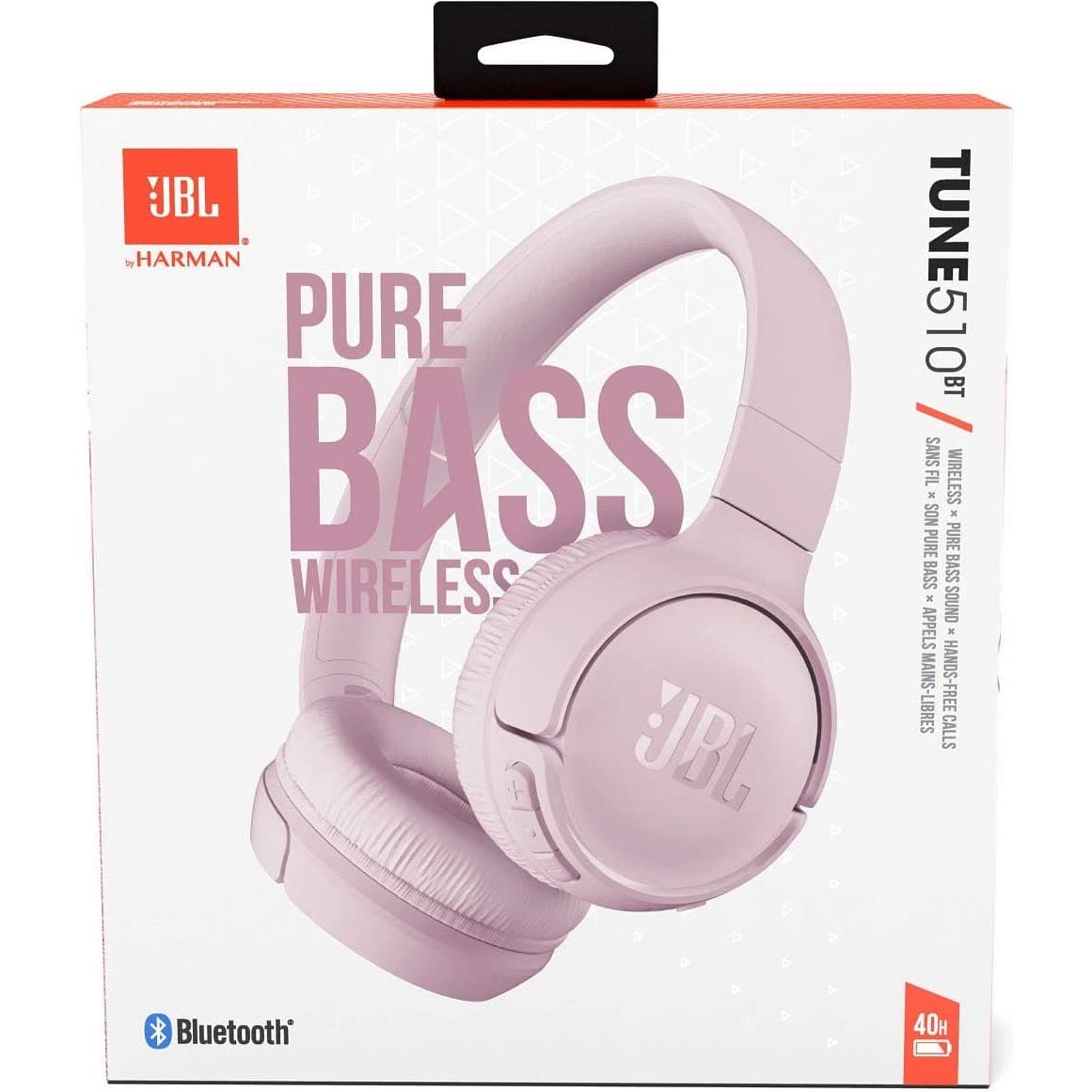 JBL Tune510BT - Wireless on-ear headphones featuring Bluetooth 5.0, up to 40 hours battery life and speed charge, in Rose