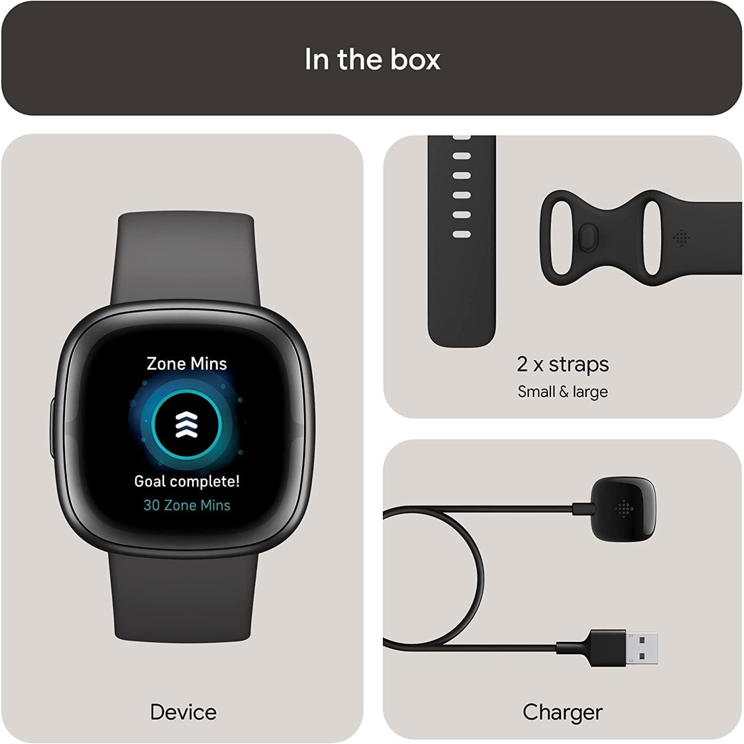 Fitbit Sense 2 Health and Fitness Smartwatch with built-in GPS, advanced health features, up to 6 days battery life - compatible with Android and iOS.