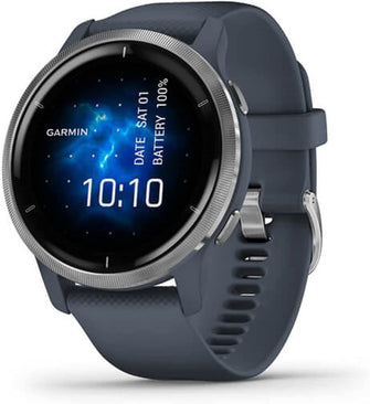 Buy Garmin,Garmin Venu 2 GPS smartwatch with all-day health monitoring, Silver Bezel with Granite Blue Case and Silicone Band - Gadcet.com | UK | London | Scotland | Wales| Ireland | Near Me | Cheap | Pay In 3 | 