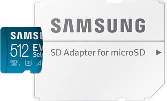 Samsung EVO Select 512GB microSDXC UHS-I U3 130MB/s Full HD & 4K UHD Memory Card inc. SD-Adapter - Blue