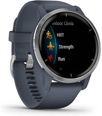 Buy Garmin,Garmin Venu 2 GPS smartwatch with all-day health monitoring, Silver Bezel with Granite Blue Case and Silicone Band - Gadcet.com | UK | London | Scotland | Wales| Ireland | Near Me | Cheap | Pay In 3 | 