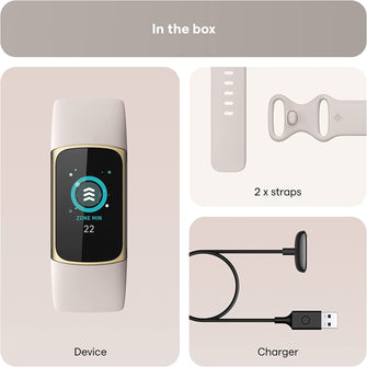 Fitbit Charge 5 Fitness Tracker - Gold / White - Gadcet.com