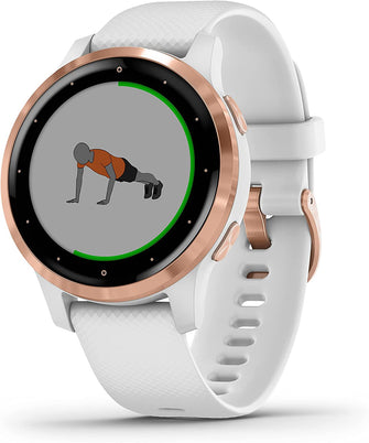 Buy Garmin,Garmin Vívoactive 4S, Smaller-Sized GPS Smartwatch, Features Music, Body Energy Monitoring, Animated Workouts, Pulse Ox Sensors and MORE, White/Rose Gold - Gadcet.com | UK | London | Scotland | Wales| Ireland | Near Me | Cheap | Pay In 3 | Watches