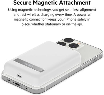 Buy Belkin,Belkin 5000 mAh Magnetic Wireless Power Bank, Portable Charger Compatible with MagSafe with Pass-thru Charging, 7.5W Output, 10W Input and Kickstand, Compatible with iPhone 13 and 12 Series – White - Gadcet.com | UK | London | Scotland | Wales| Ireland | Near Me | Cheap | Pay In 3 | Power Adapter & Charger Accessories