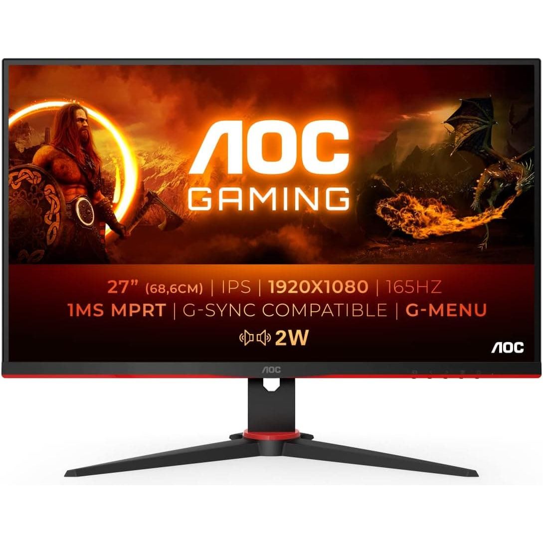 Buy AOC,AOC 27G2SPAE 27" FHD Gaming Monitor - 165Hz, IPS, 1ms, FreeSync Premium, Shadow Control, Speakers, HDMI/DP, Black - Gadcet UK | UK | London | Scotland | Wales| Ireland | Near Me | Cheap | Pay In 3 | Computer Monitors