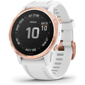 Garmin fenix 6S Pro, Ultimate Multisport GPS Watch, Smaller-Sized, Features Mapping, Music, Grade-Adjusted Pace Monitoring and Pulse Ox Sensors, Rose Gold with White Band - Gadcet.com