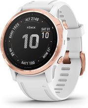 Garmin fenix 6S Pro, Ultimate Multisport GPS Watch, Smaller-Sized, Features Mapping, Music, Grade-Adjusted Pace Monitoring and Pulse Ox Sensors, Rose Gold with White Band - Gadcet.com