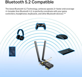 TP-Link,TP-Link AX3000 Dual-Band Wi-Fi 6 Bluetooth 5.2 PCIe Adapter with Two Antennas, specialized heatsink, 1024-QAM, Ultra-Low Latency, Intel® Wi-Fi 6 Chipset, Supports Windows 10/11(64bit) (Archer TX55E) - Gadcet.com