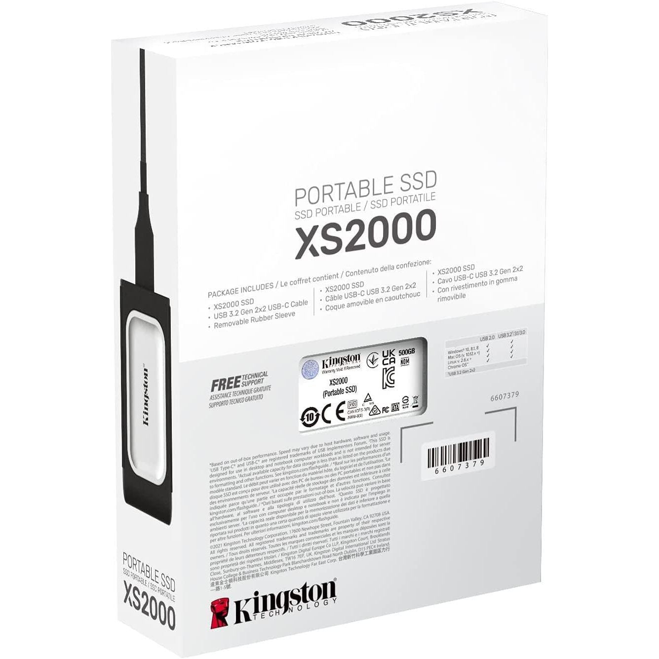 Buy Kingston Technology,Kingston XS2000 Portable SSD 500GB -SXS2000/500G - Gadcet.com | UK | London | Scotland | Wales| Ireland | Near Me | Cheap | Pay In 3 | Hard Drives